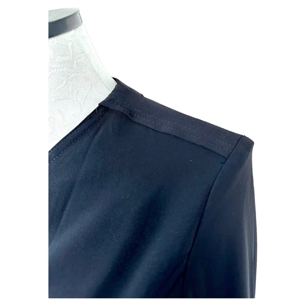 Rachel Zoe True Wrap Trench Coat Dress Long Sleeve Black Size Small - Picture 9 of 16